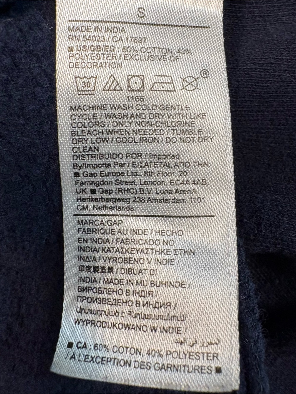 GAP Logo Crewneck Sweatshirt, Navy Blue, Gray & White, Women’s Small - Picture 7 of 7